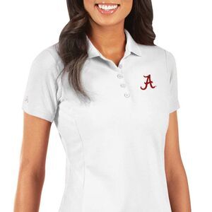 Women Nike Antigua White Alabama Crimson Tide Legacy Pique Polo in White Small